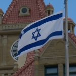 Flag of Israel flying at Calgary City Hall
