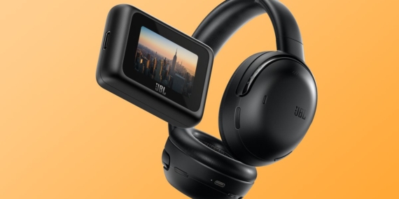 JBL’s new elite headphones include a touchscreen audio transmitter to connect to anything easily… and to share audio with anyone else easily