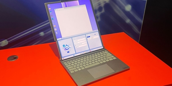Lenovo unveils world’s first rollable display laptop, the ThinkBook Plus Gen 6 Rollable, at CES 2025